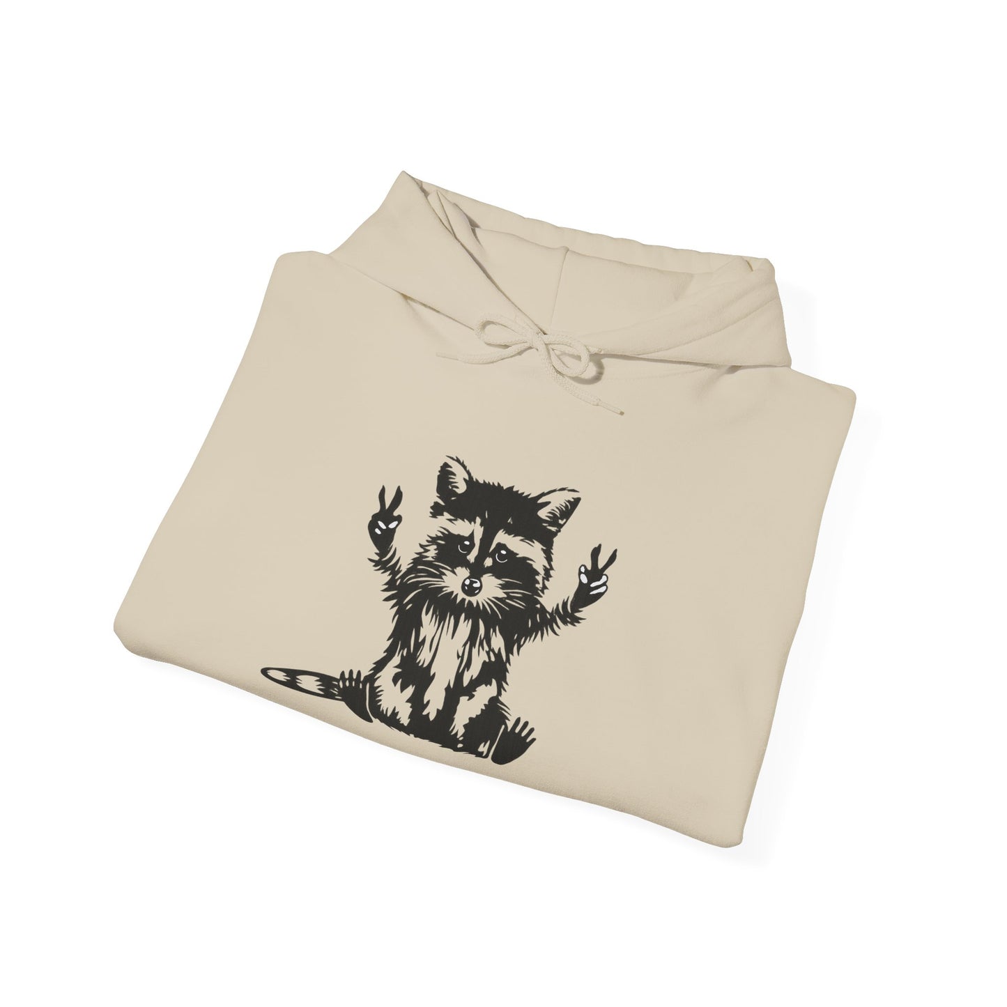 Women's Yellow Raccoon Graphic Hoodie – Soft Cotton Blend Pullover Sweatshirt