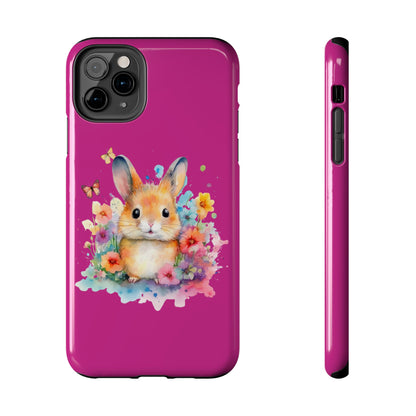 Pink Tough Phone Cases Rabbit Design