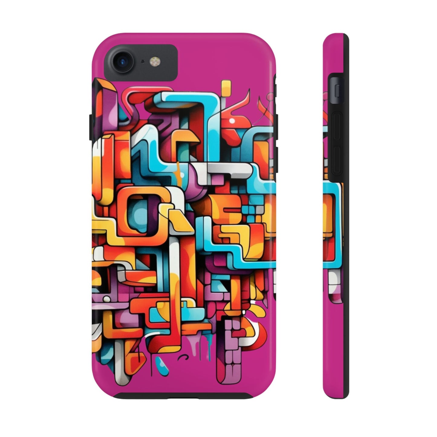 Fuschia Tough Phone Cases - Graffiti Design