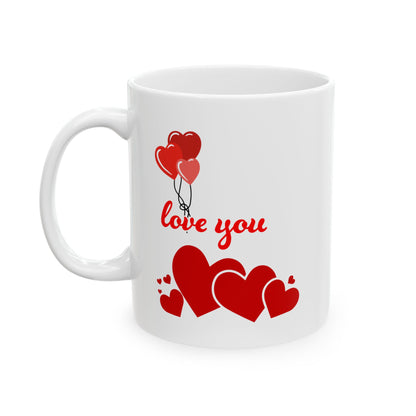 Heart Print Ceramic Mug