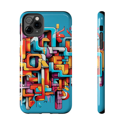 Blue Tough Phone Cases - Graffiti Design