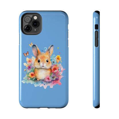 Light Blue Tough Phone Cases Rabbit Design