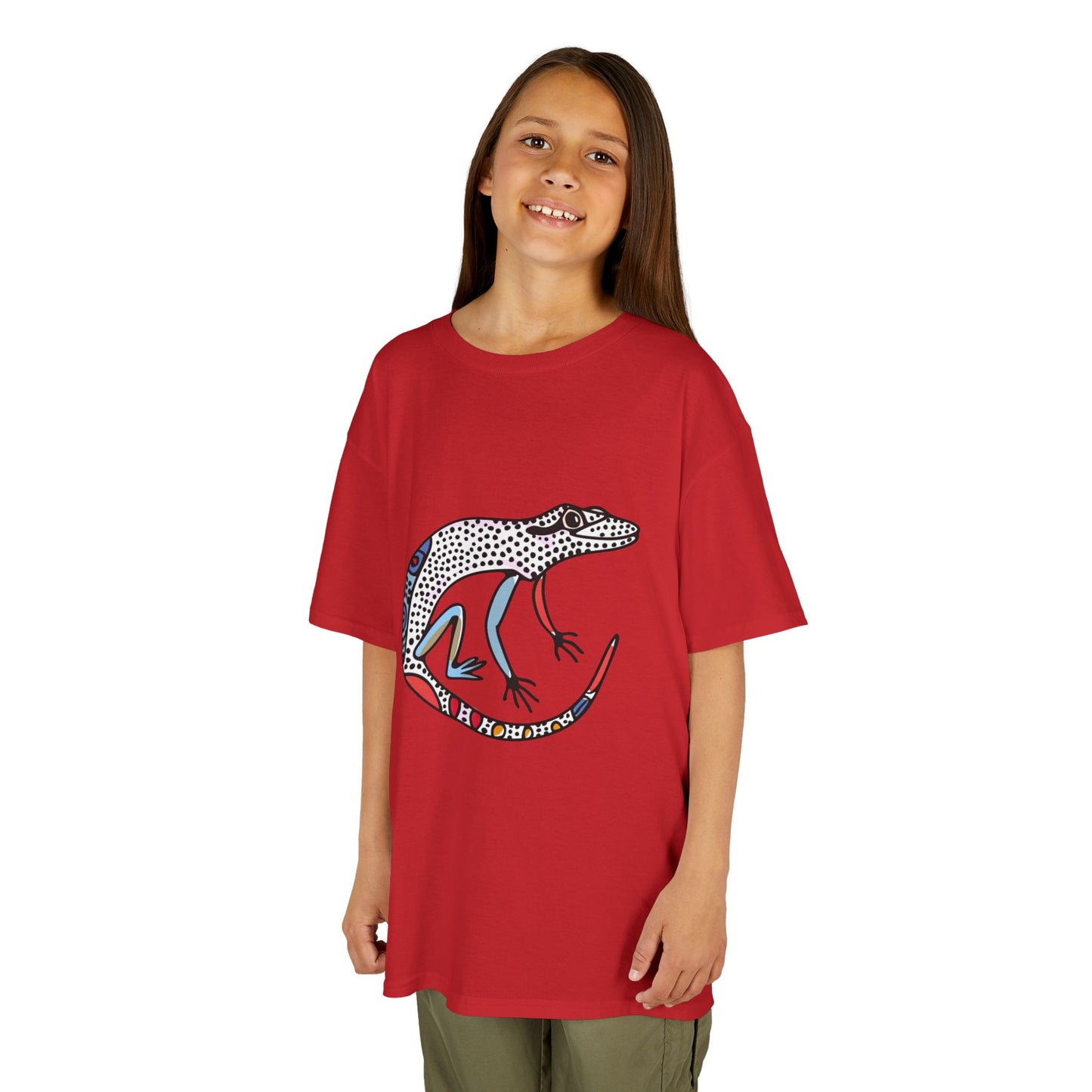 Kids Lizard Graphic Tee — Colorful Patterned Chameleon Shirt