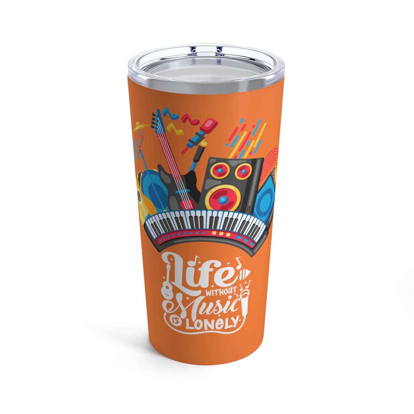 Orange Tumbler for Music Lovers 20oz