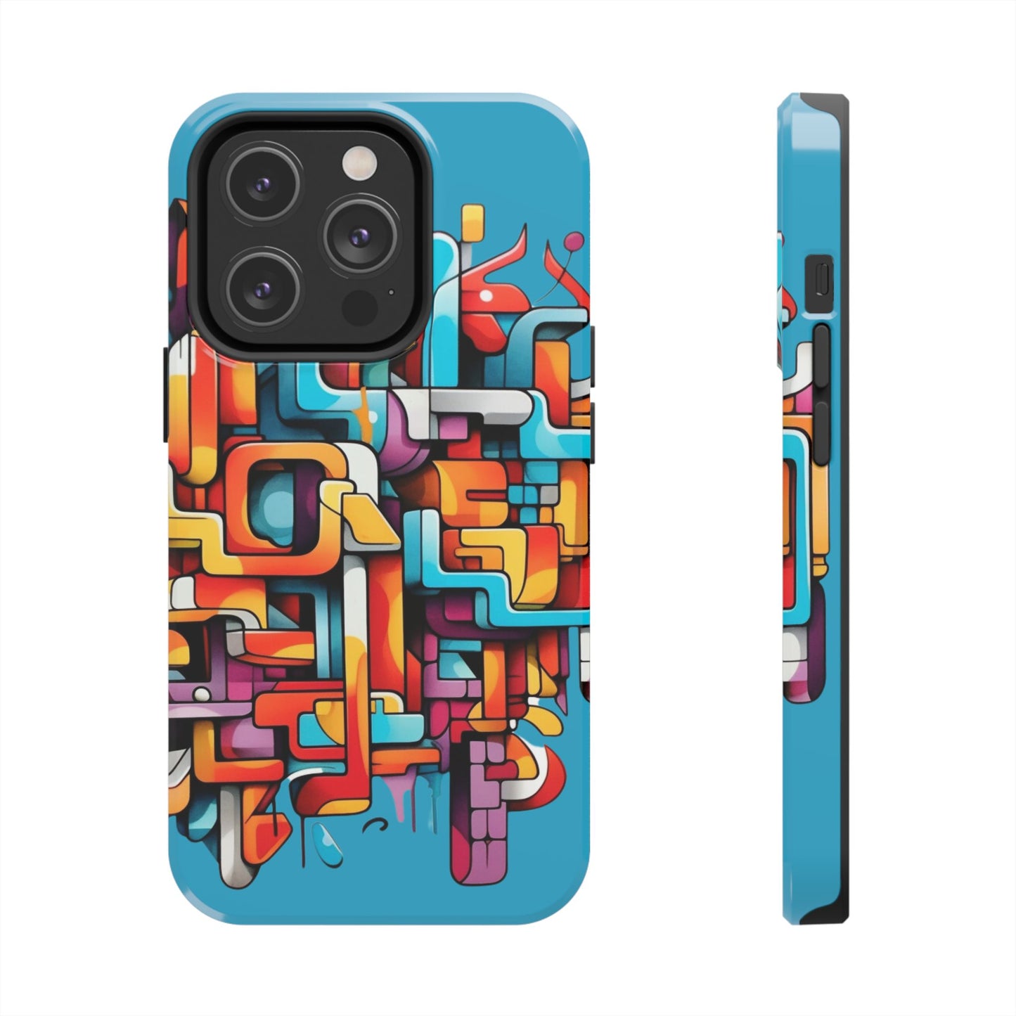 Blue Tough Phone Cases - Graffiti Design