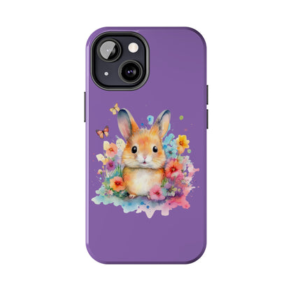 Light Purple Tough Phone Cases Rabbit Design