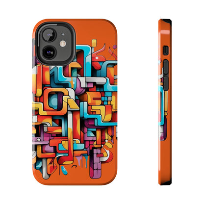 Orange Tough Phone Cases - Graffiti Design