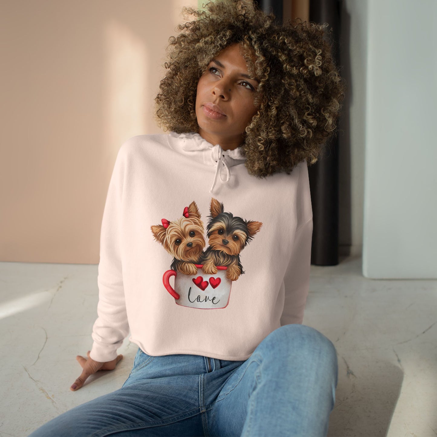 Cute Dog Crop Hoodie Sweatshirt