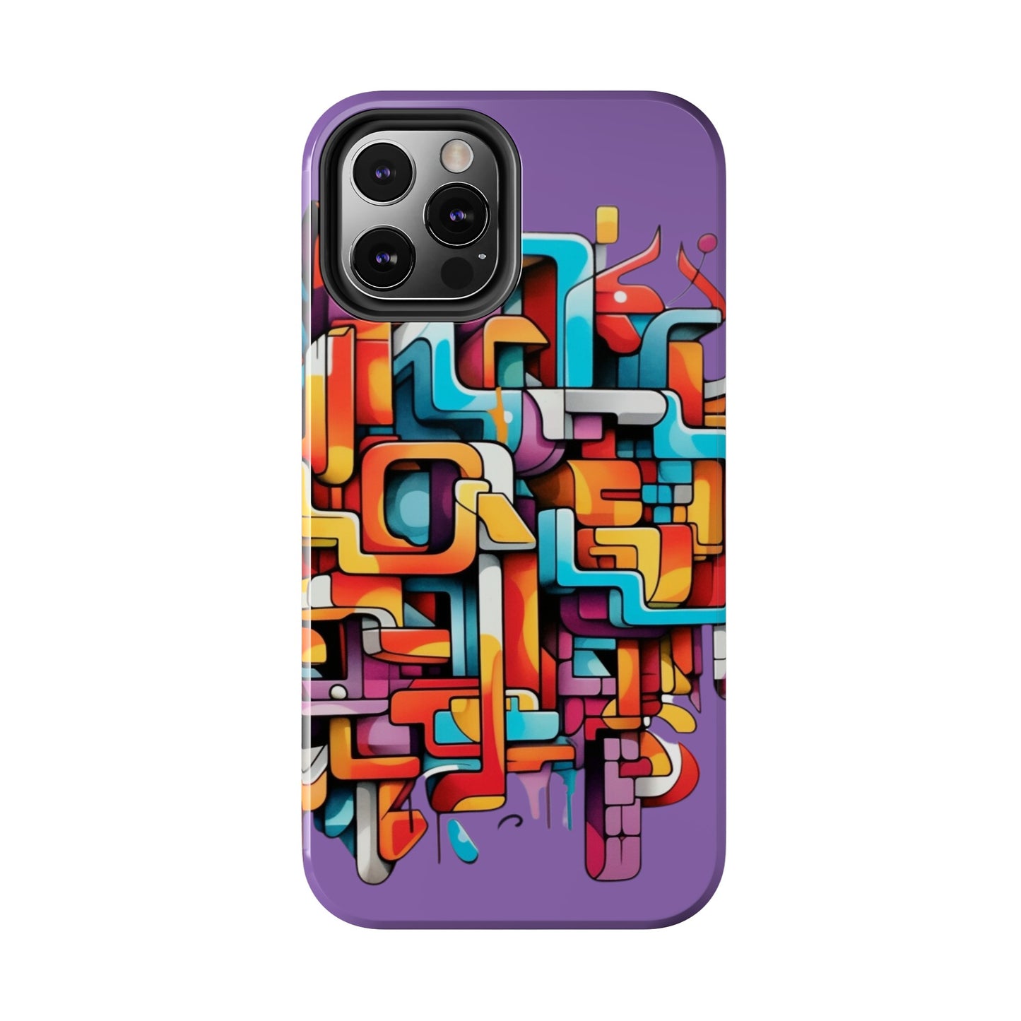 Light Purple Tough Phone Cases - Graffiti Design