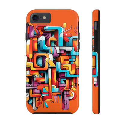 Orange Tough Phone Cases - Graffiti Design