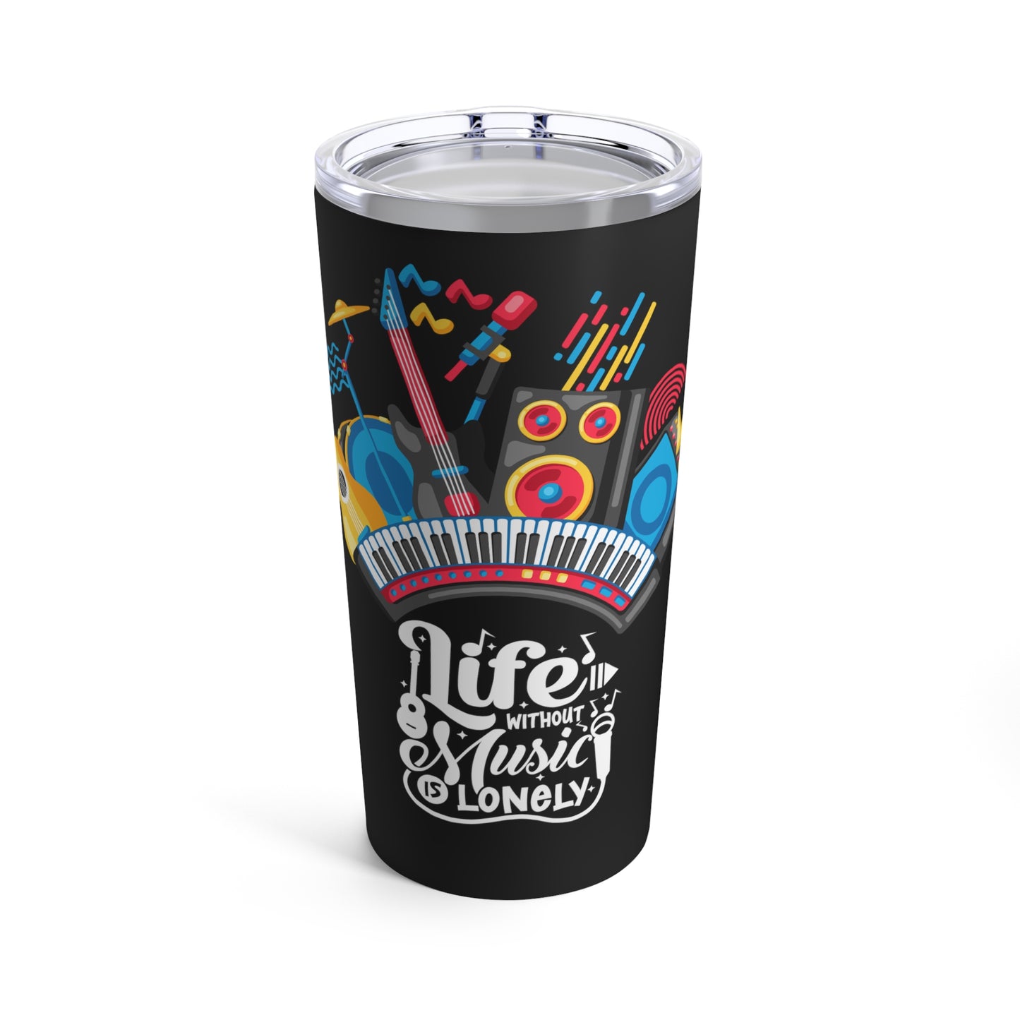 Black Tumbler for Music Lovers 20oz