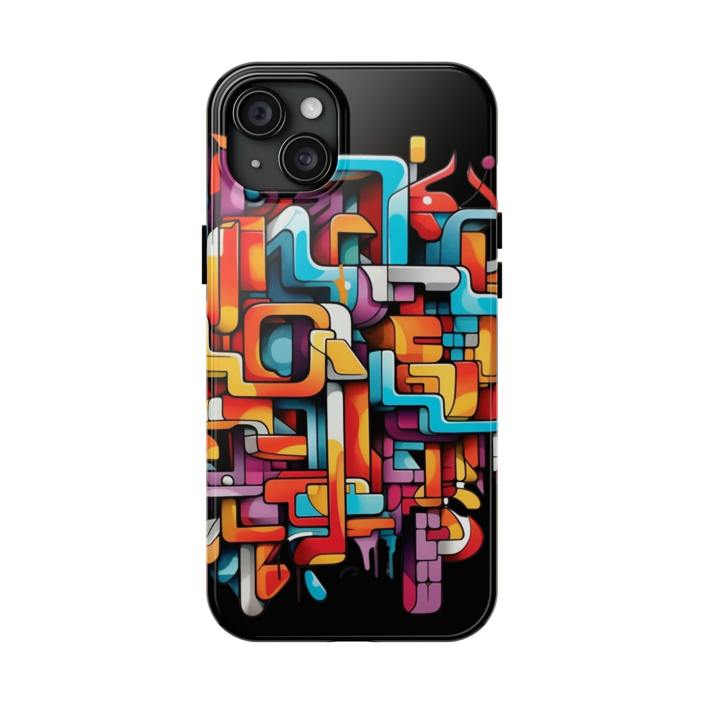 Black Tough Phone Cases - Graffiti Design