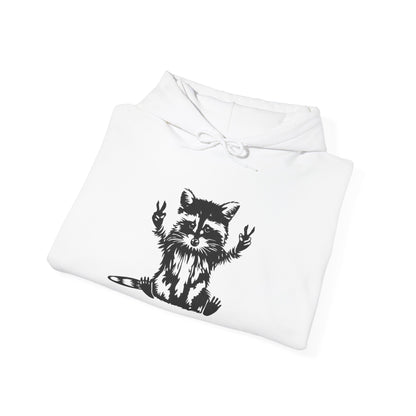 Women's Yellow Raccoon Graphic Hoodie – Soft Cotton Blend Pullover Sweatshirt