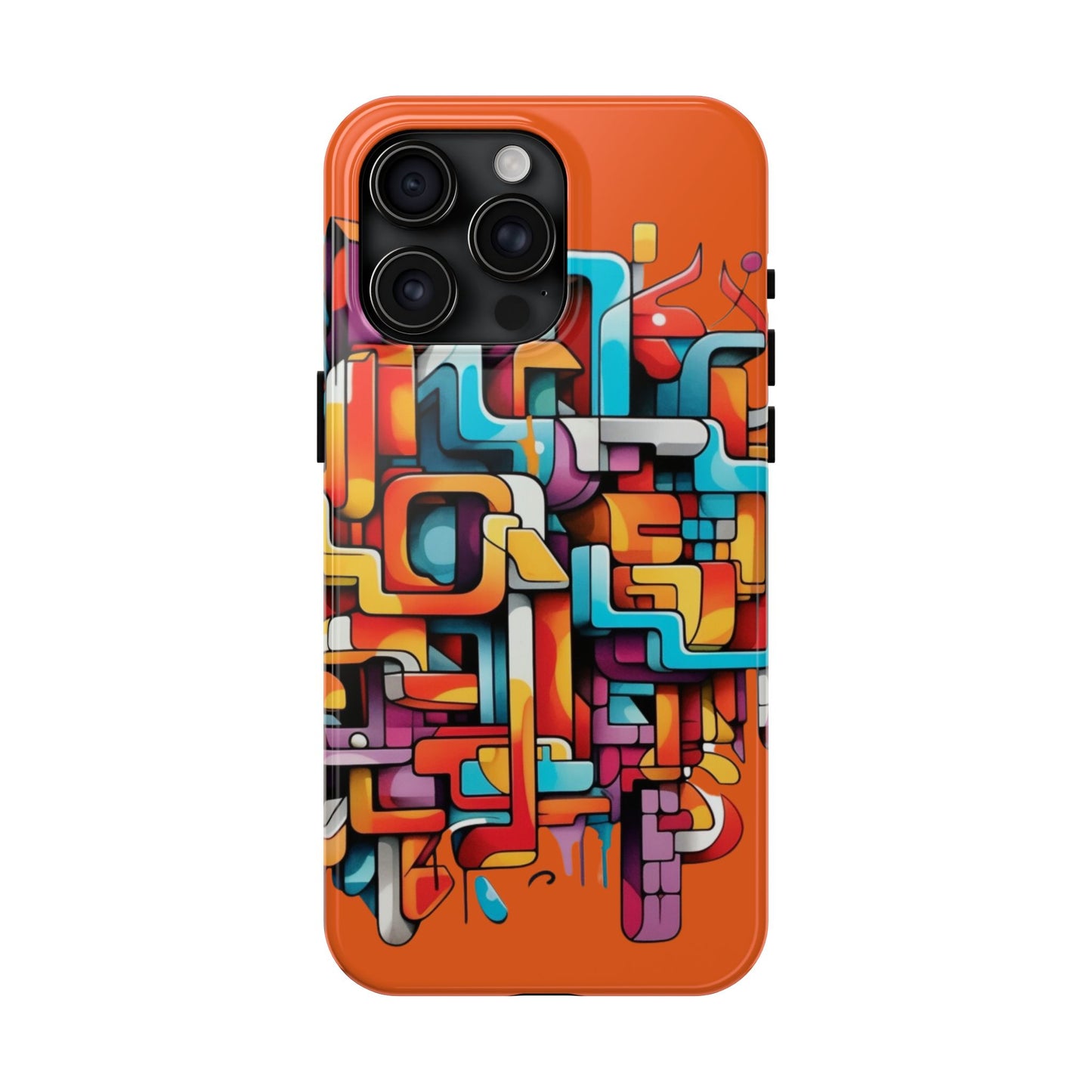 Orange Tough Phone Cases - Graffiti Design