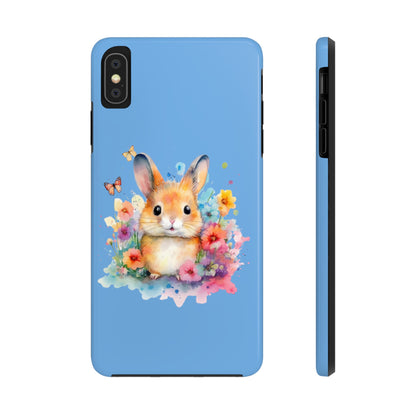 Light Blue Tough Phone Cases Rabbit Design