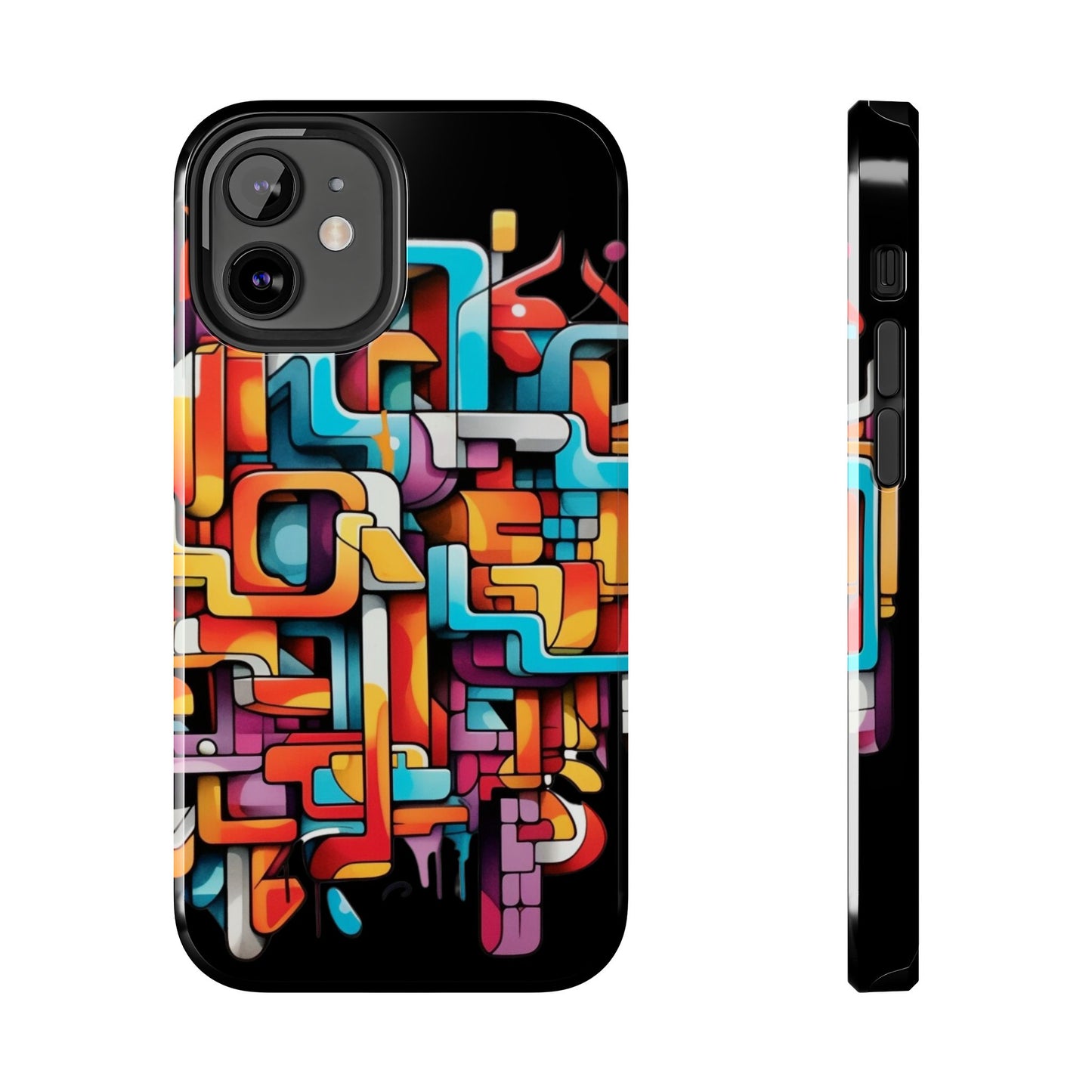 Black Tough Phone Cases - Graffiti Design