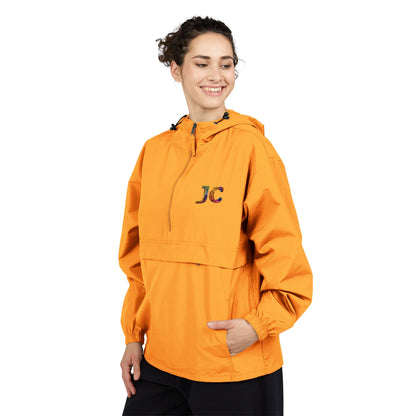 Champion Packable Anorak Jacket – Water-Resistant Lightweight Windbreaker with JC Digital Print (Unisex)