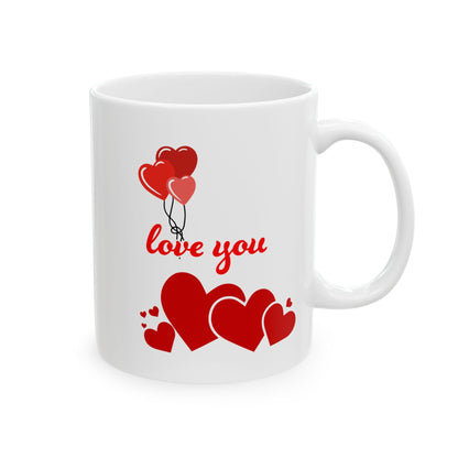 Heart Print Ceramic Mug