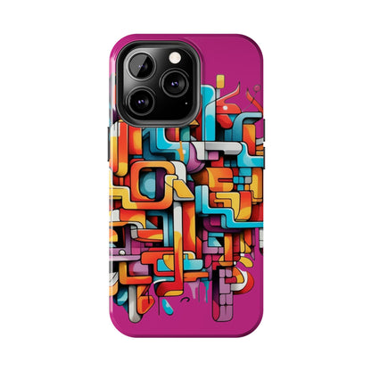 Fuschia Tough Phone Cases - Graffiti Design