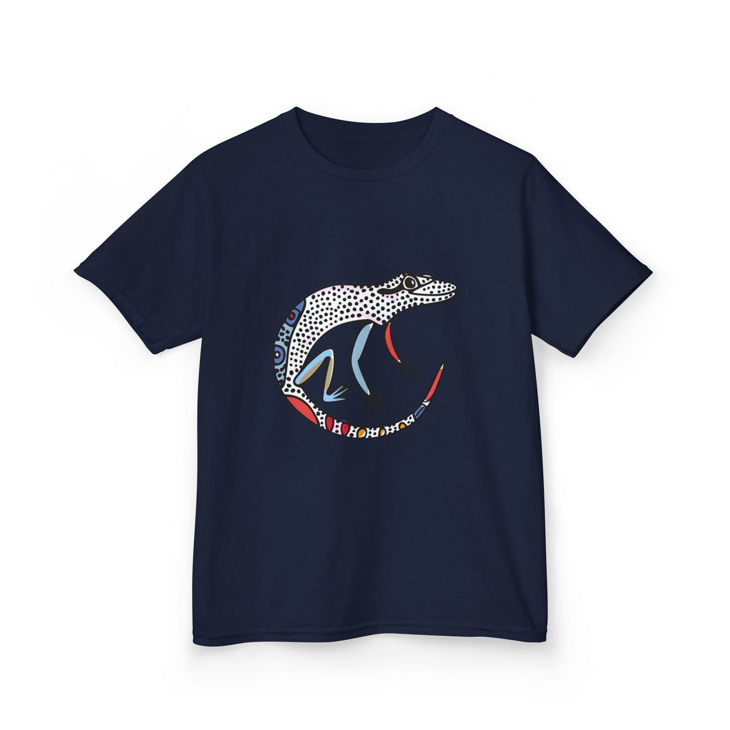 Kids Lizard Graphic Tee — Colorful Patterned Chameleon Shirt