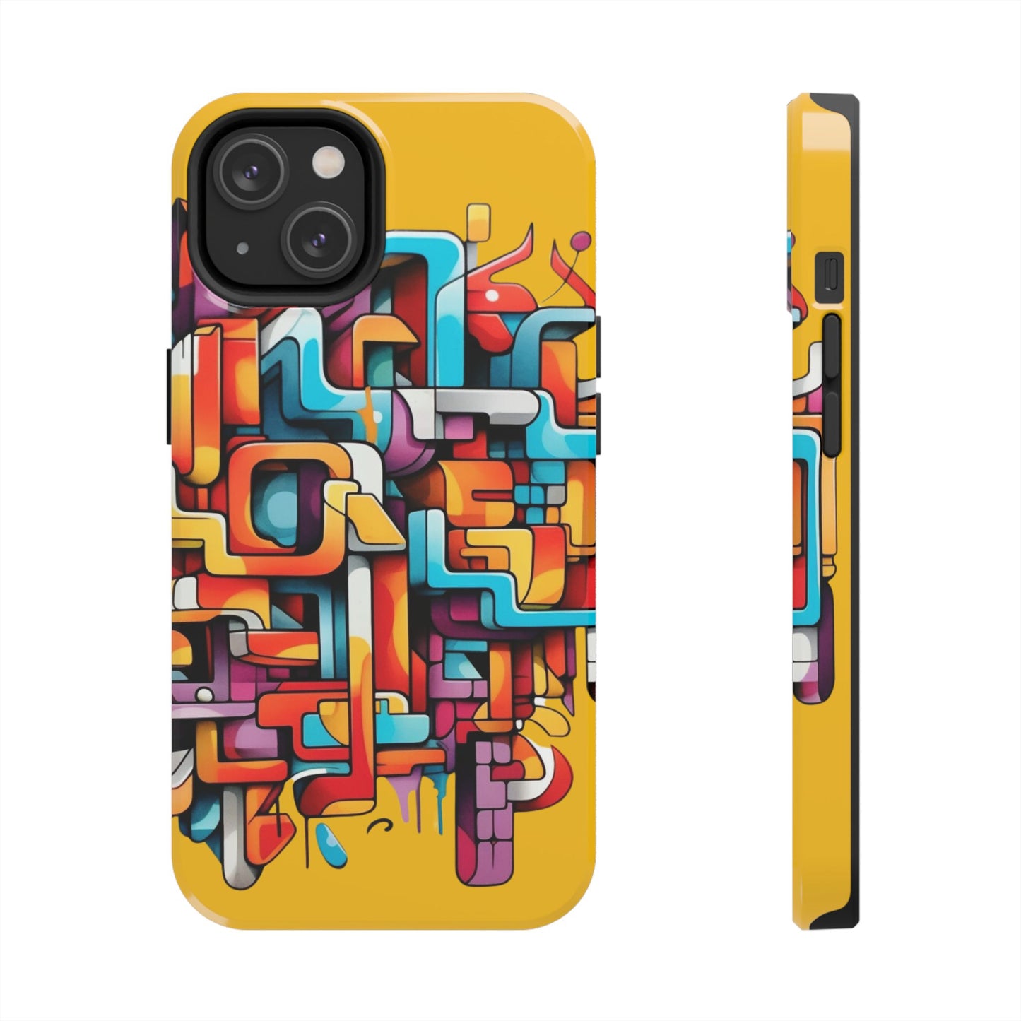 Yellow Tough Phone Cases - Graffiti Design