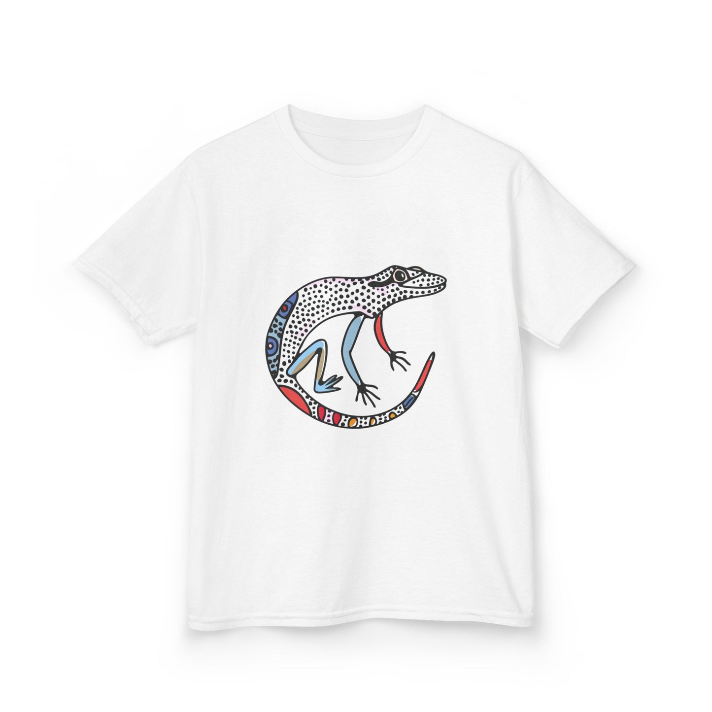 Kids Lizard Graphic Tee — Colorful Patterned Chameleon Shirt