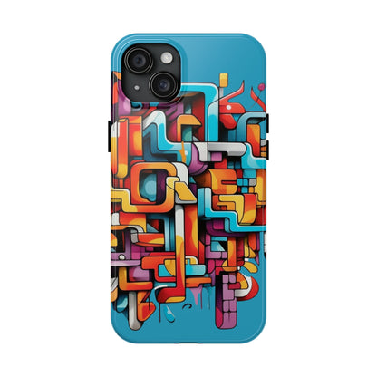 Blue Tough Phone Cases - Graffiti Design