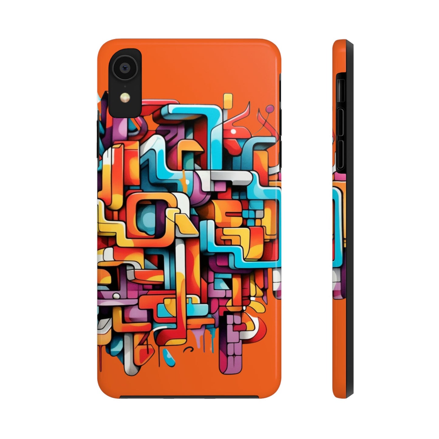 Orange Tough Phone Cases - Graffiti Design