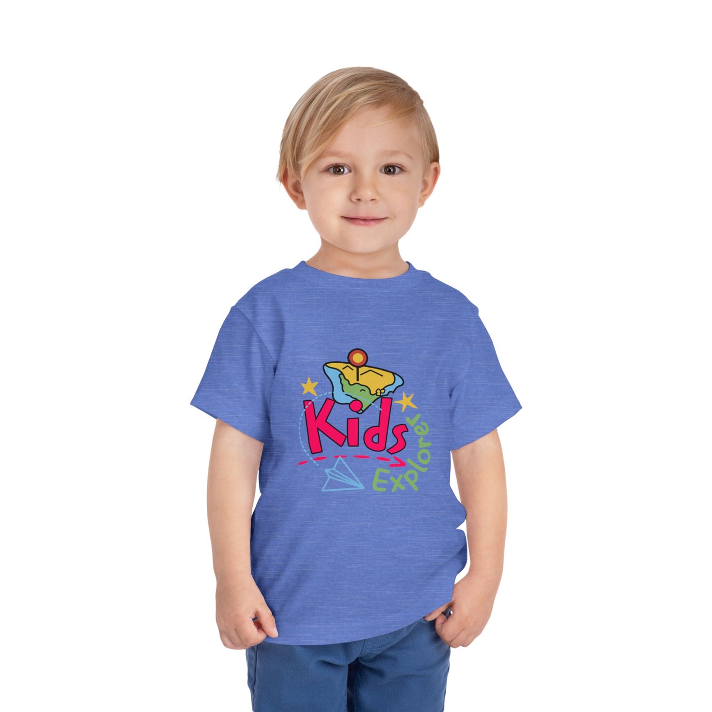 Kids Explore Toddler Tee — Colorful Adventure Graphic T-Shirt for Curious Little Explorers