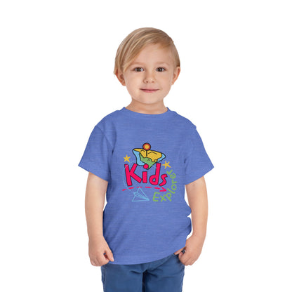 Kids Explore Toddler Tee — Colorful Adventure Graphic T-Shirt for Curious Little Explorers