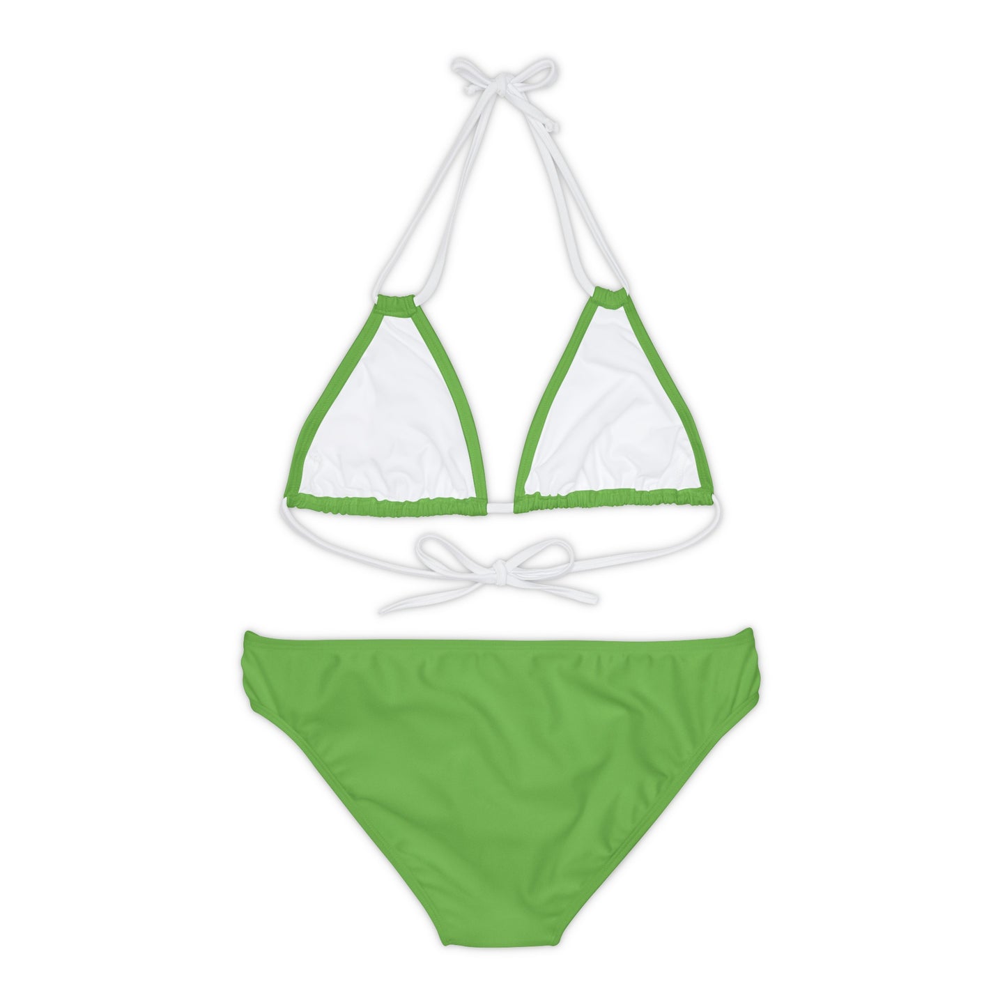 Light Green Strappy Bikini Set (AOP) with Butterfly design