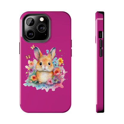 Pink Tough Phone Cases Rabbit Design