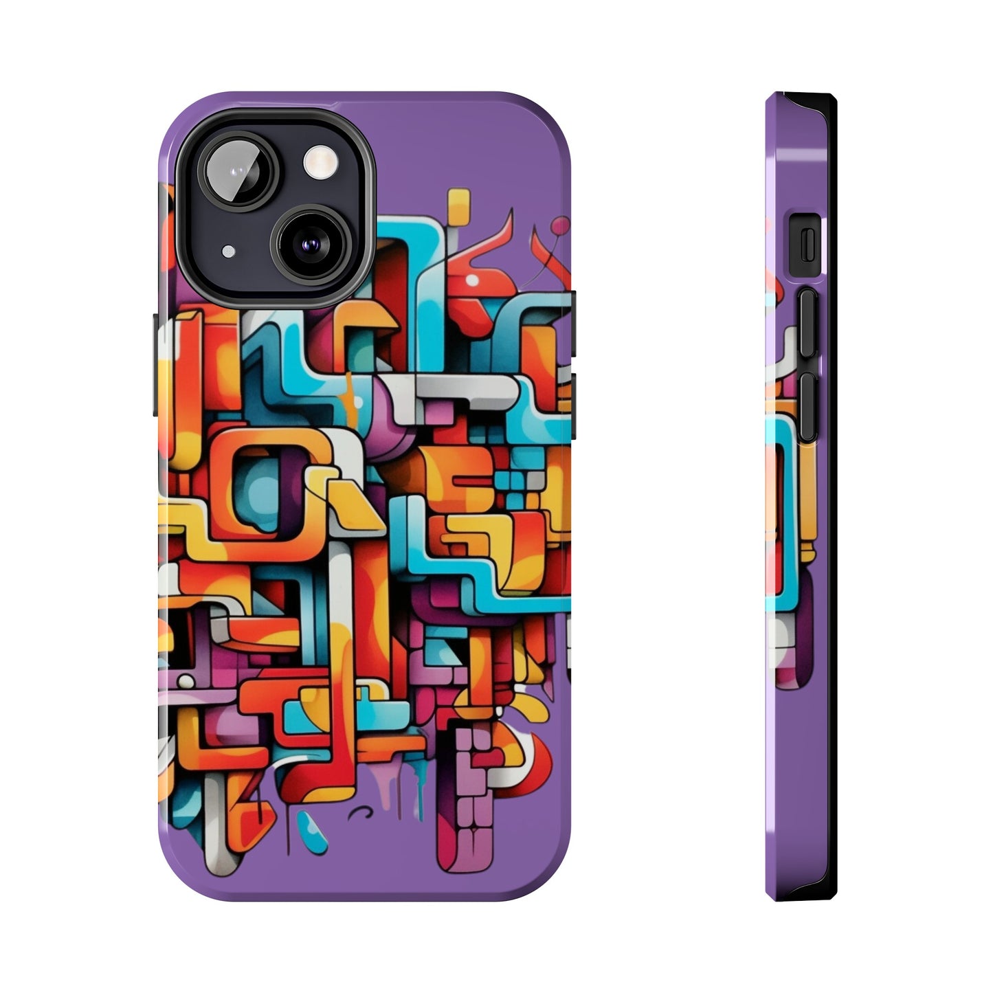 Light Purple Tough Phone Cases - Graffiti Design