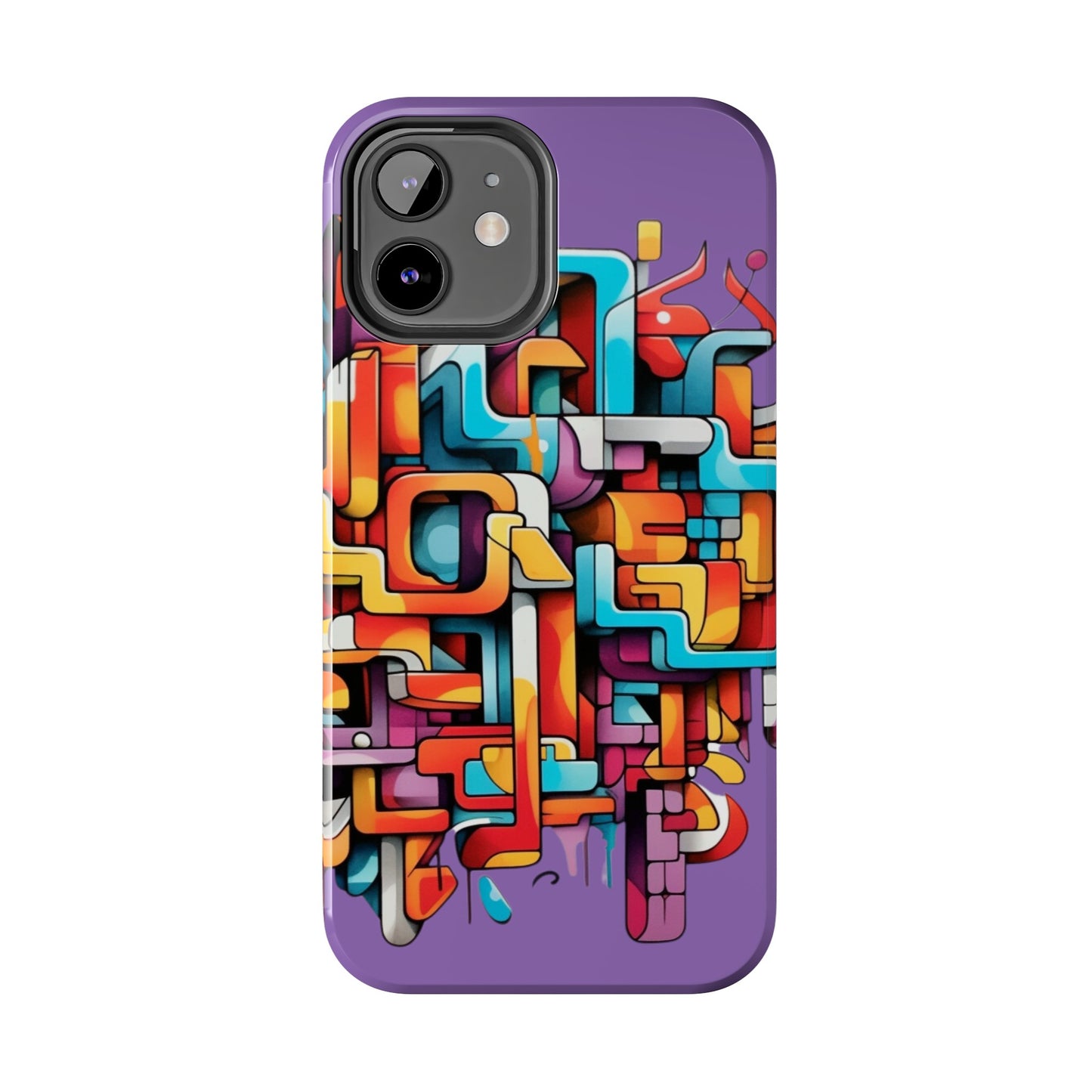 Light Purple Tough Phone Cases - Graffiti Design