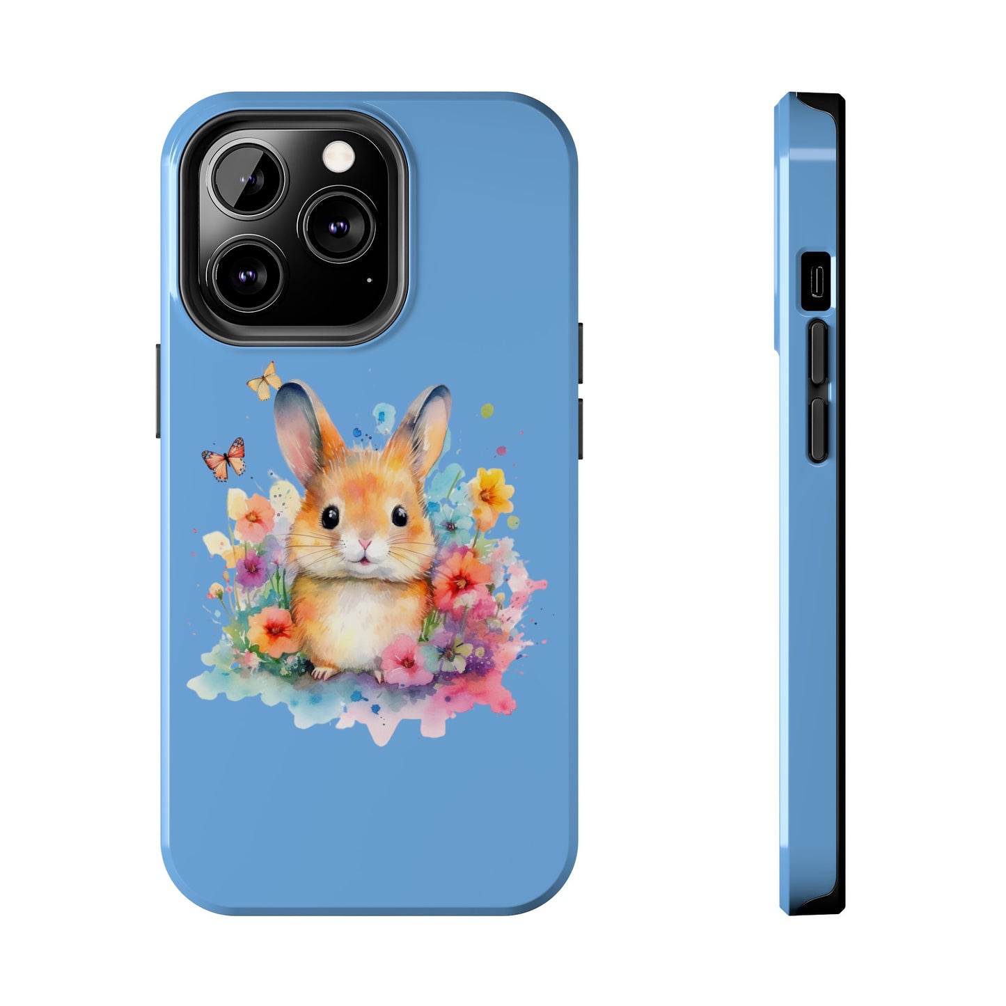 Light Blue Tough Phone Cases Rabbit Design