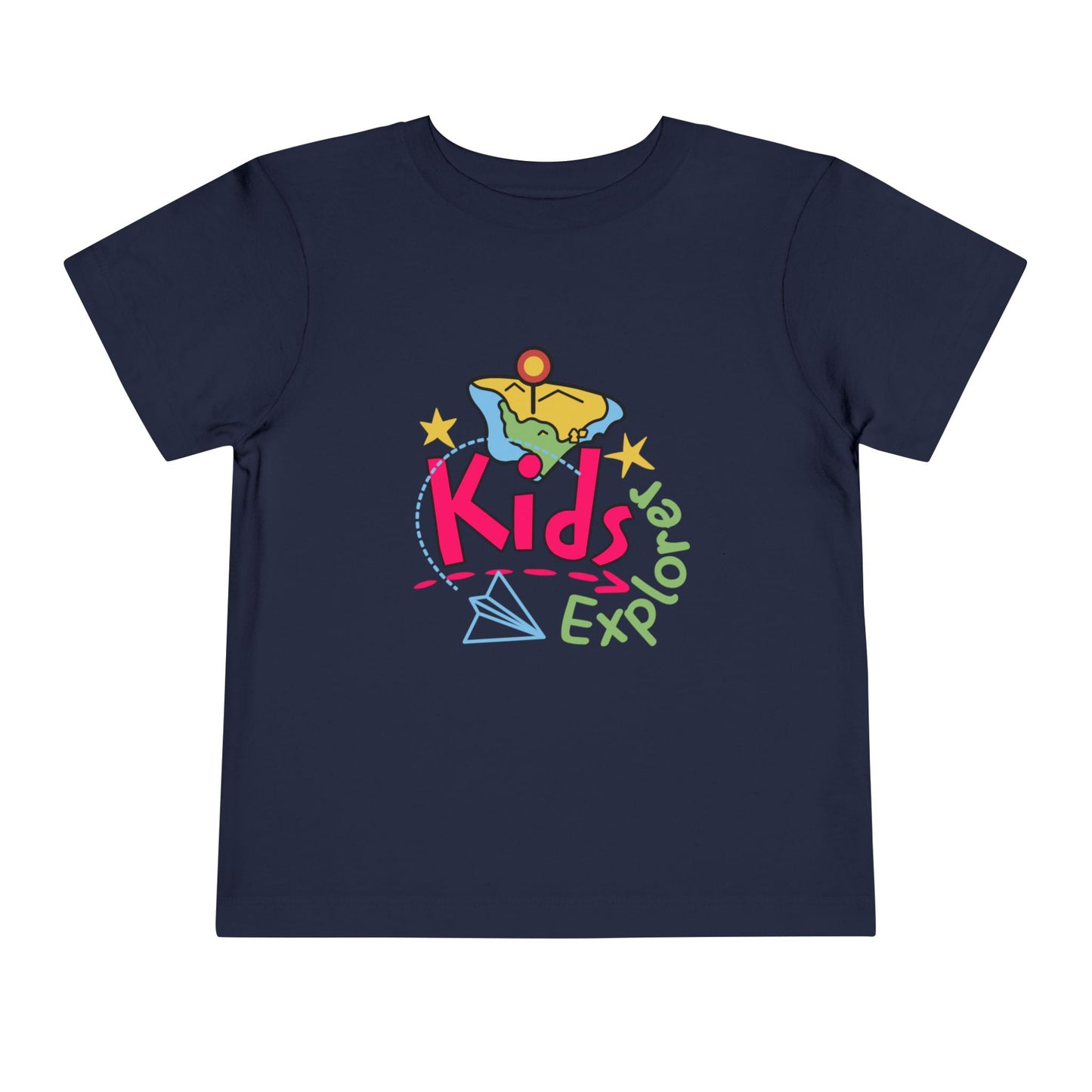 Kids Explore Toddler Tee — Colorful Adventure Graphic T-Shirt for Curious Little Explorers