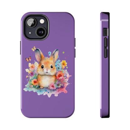 Light Purple Tough Phone Cases Rabbit Design