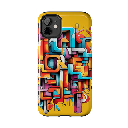 Yellow Tough Phone Cases - Graffiti Design