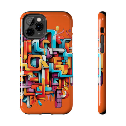 Orange Tough Phone Cases - Graffiti Design