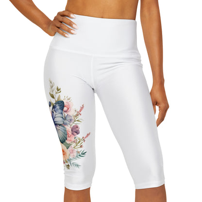 Yoga Capri Leggings (AOP) with Butterfly Design