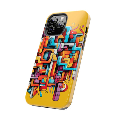 Yellow Tough Phone Cases - Graffiti Design