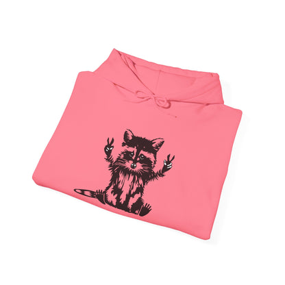Women's Yellow Raccoon Graphic Hoodie – Soft Cotton Blend Pullover Sweatshirt