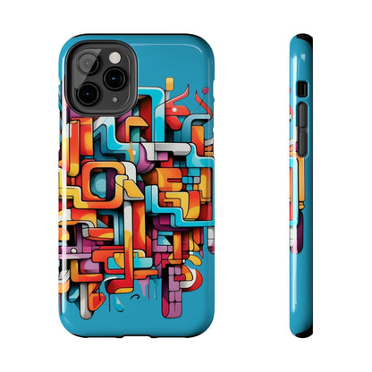 Blue Tough Phone Cases - Graffiti Design