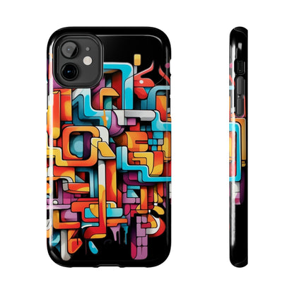 Black Tough Phone Cases - Graffiti Design