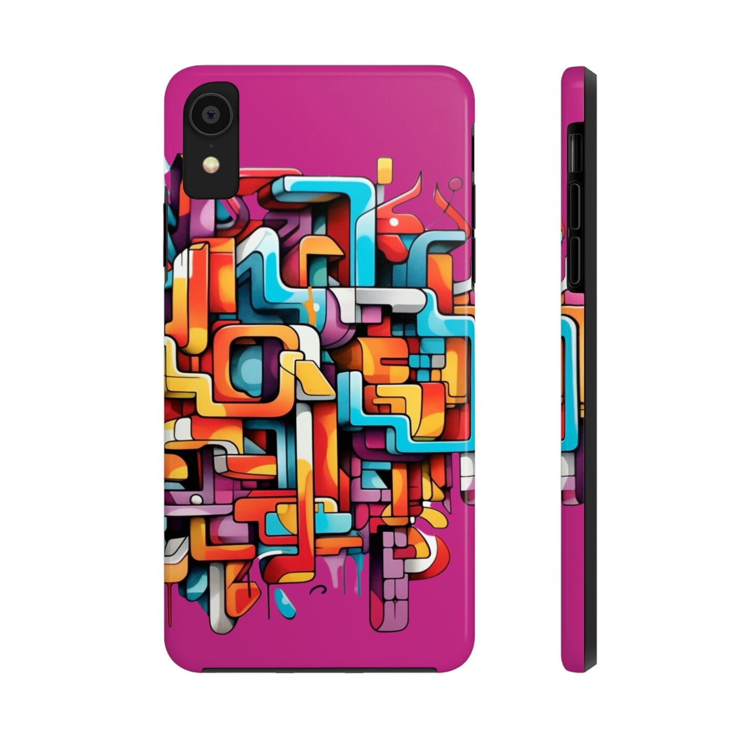 Fuschia Tough Phone Cases - Graffiti Design