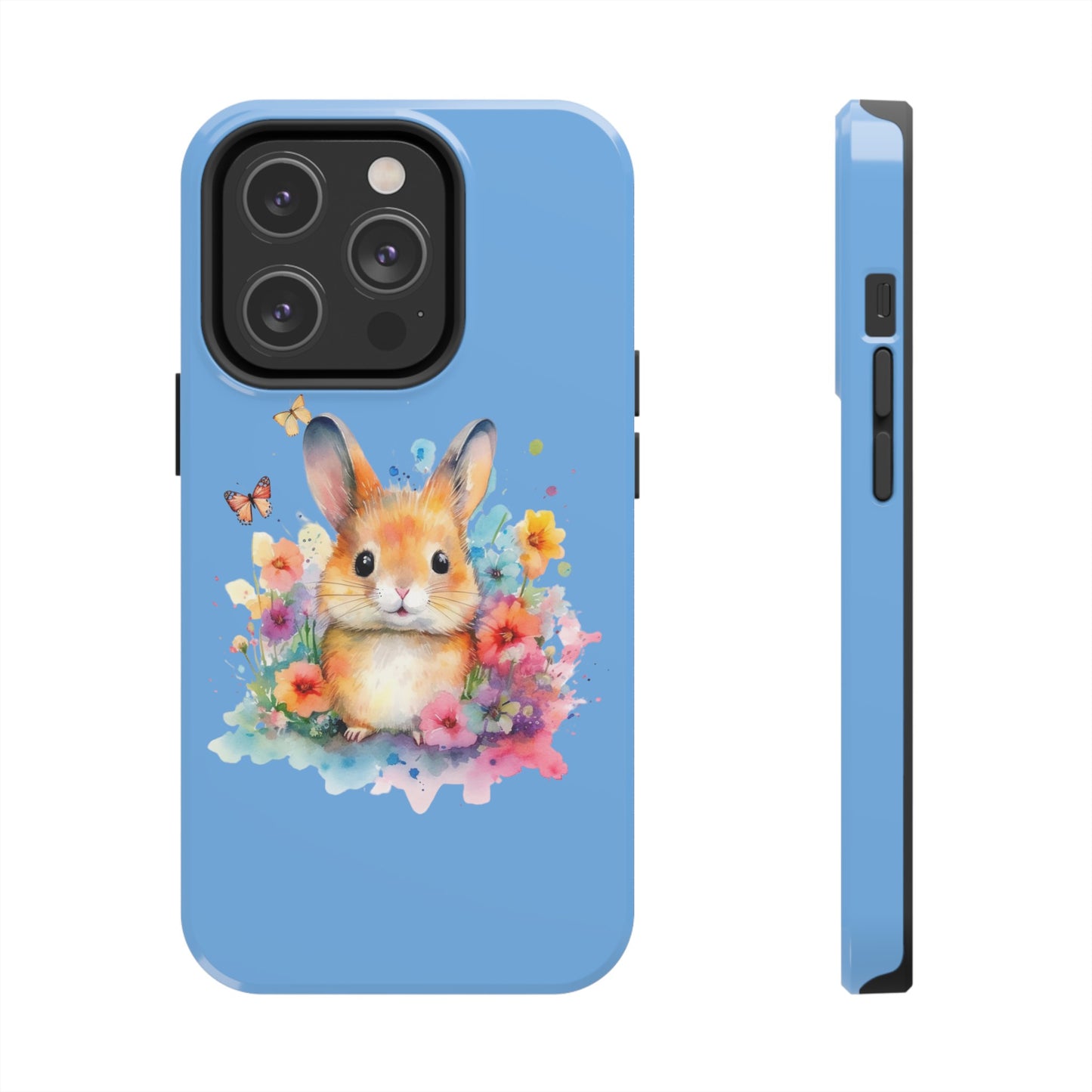 Light Blue Tough Phone Cases Rabbit Design