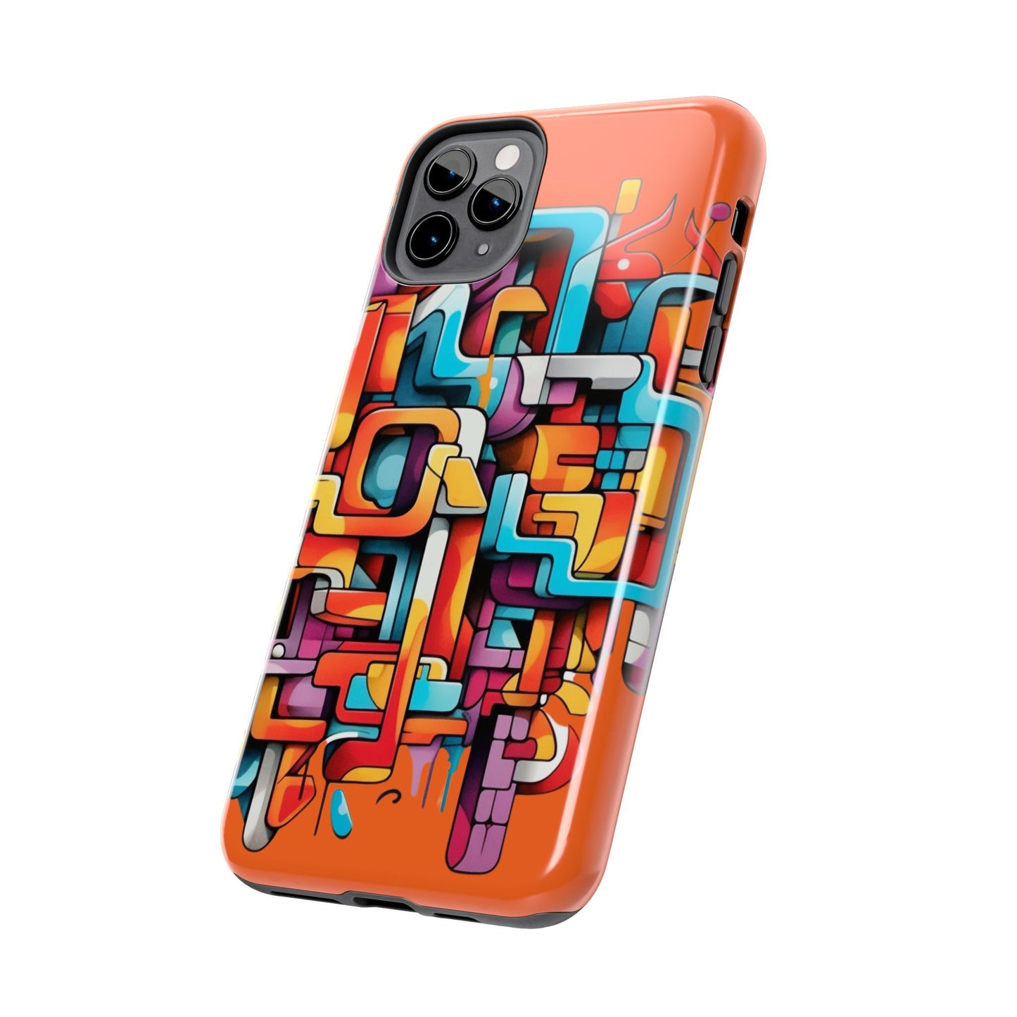 Orange Tough Phone Cases - Graffiti Design