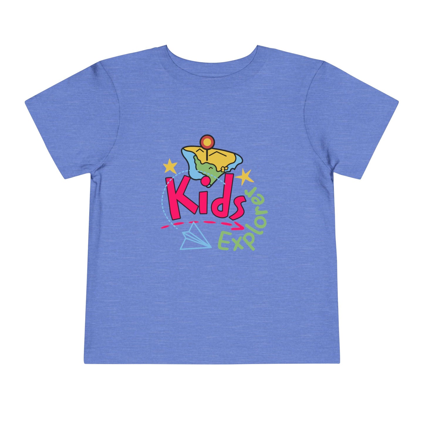 Kids Explore Toddler Tee — Colorful Adventure Graphic T-Shirt for Curious Little Explorers