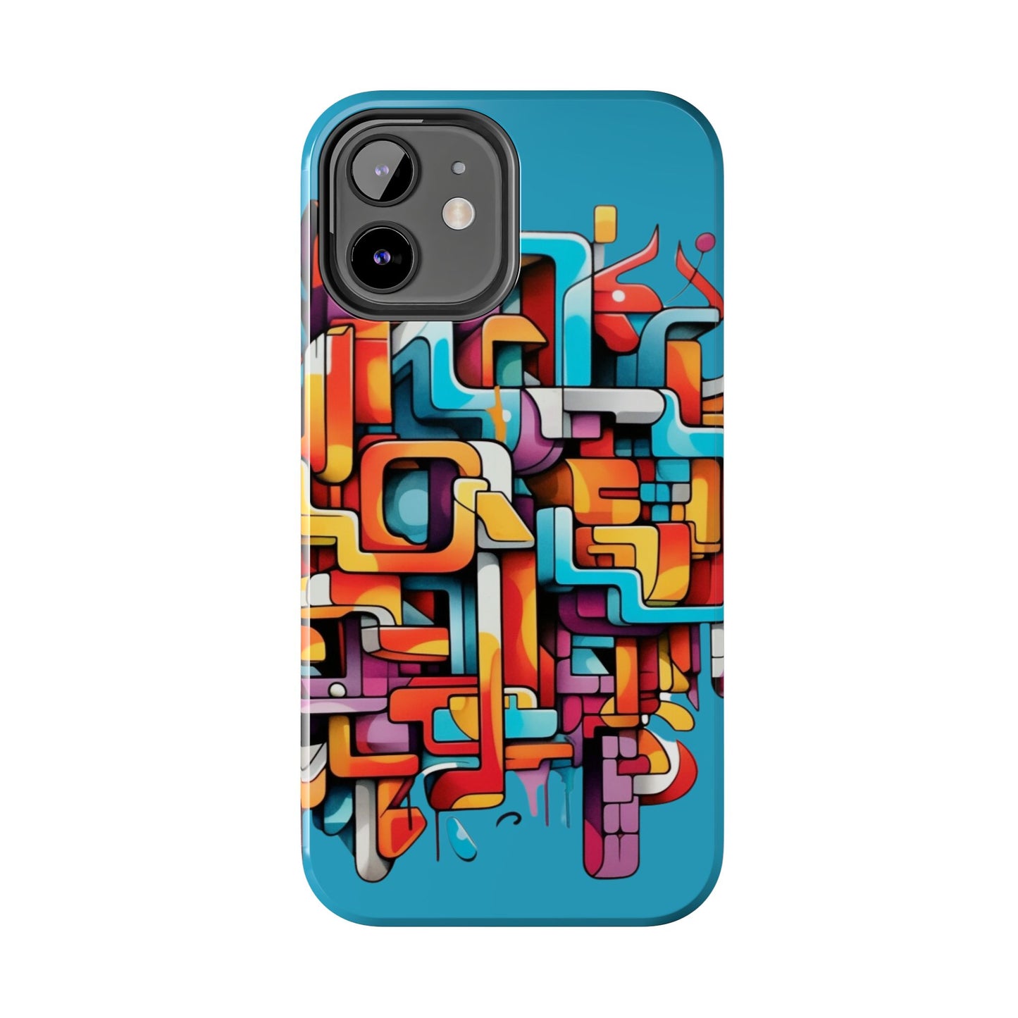 Blue Tough Phone Cases - Graffiti Design