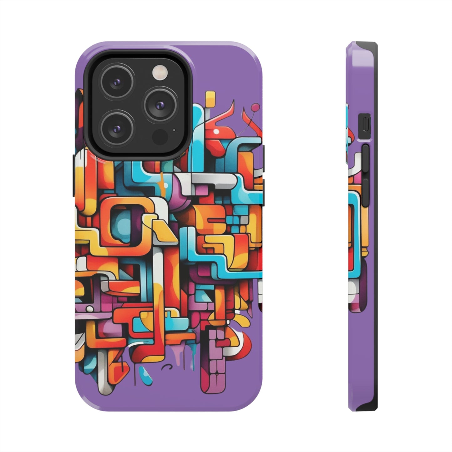 Light Purple Tough Phone Cases - Graffiti Design